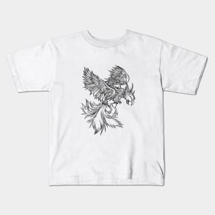 Phoenix bird reborn from the ashes -dark Kids T-Shirt